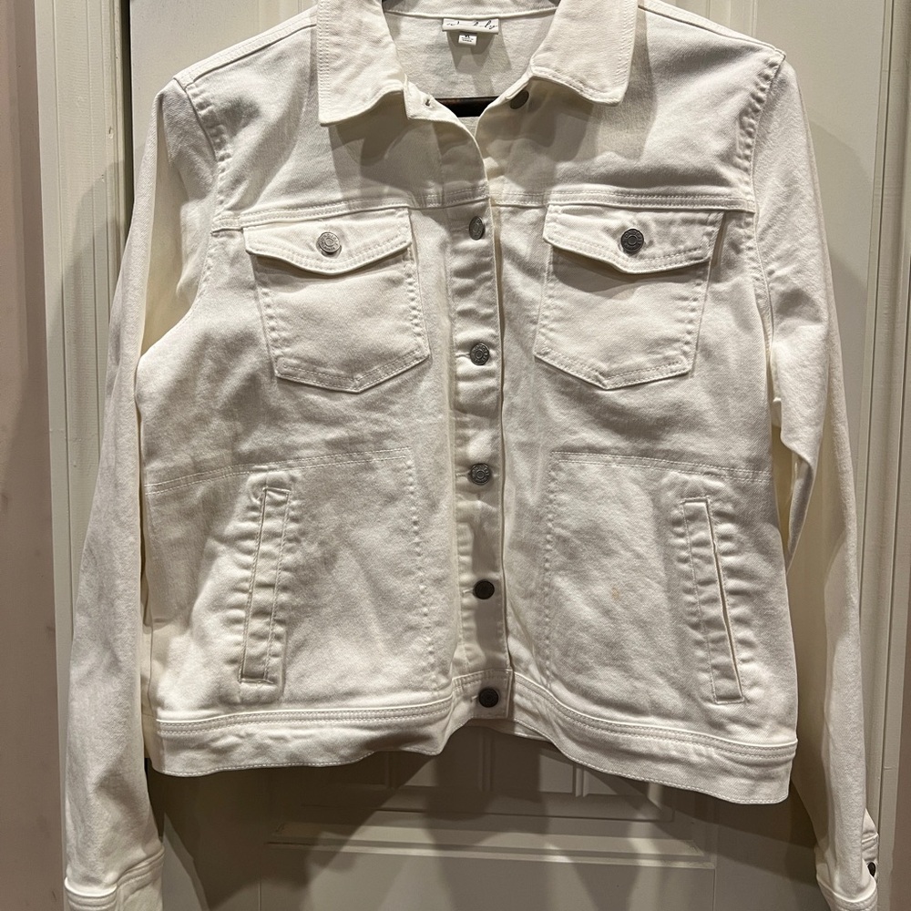 Wonderly White Denim Jean Jacket Sz XL